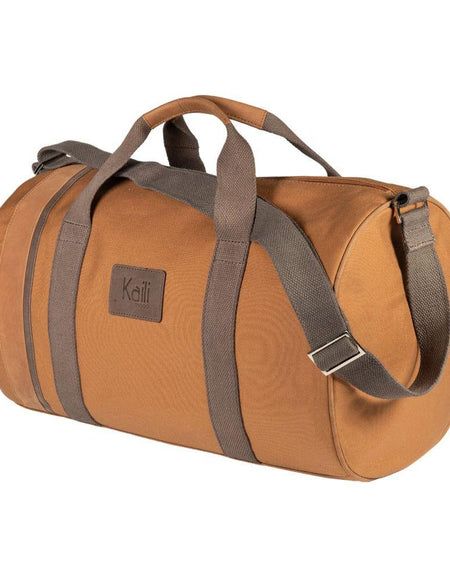 K2006UB | Borsone da Viaggio in Canvas di Cotone 100% /Vera Pelle, pieno fiore, Naked - Colore Cuoio, chiusura con lampo. Dimensioni: cm 45 x 25 x 28 - Confezione: Sacchetto in Tnt-0