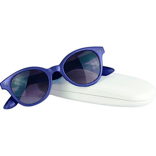 Load image into Gallery viewer, Occhiali da Sole Donna con montatura in Poliammide. Lenti sfumate di Protezione UV400 - Colore Blu. Dimensioni: cm 14 x 4,5 x 15-6
