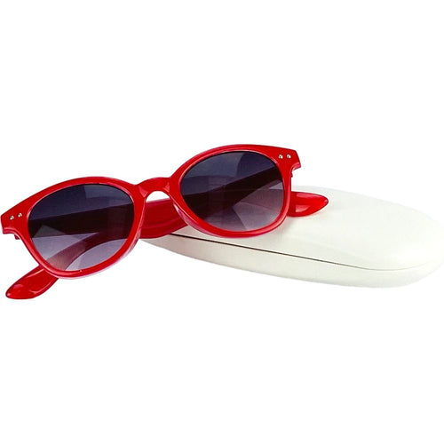 Load image into Gallery viewer, Occhiali da Sole Donna con montatura in Poliammide. Lenti sfumate di Protezione UV400 - Colore Rosso. Dimensioni: cm 14 x 4,5 x 15-6
