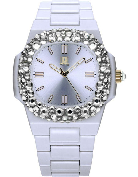LIGHT TIME Mod. VELVET NAUTILUS - White Clear Strass-0