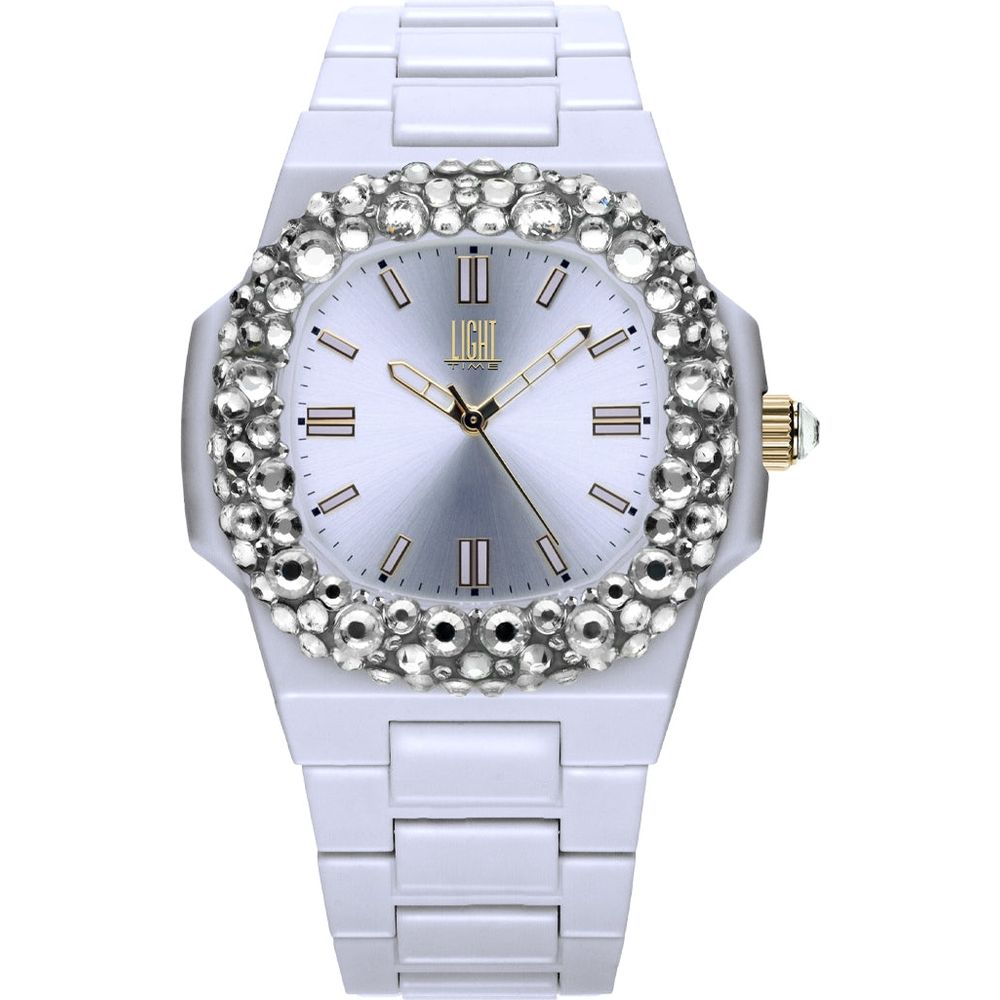 LIGHT TIME Mod. VELVET NAUTILUS - White Clear Strass-0