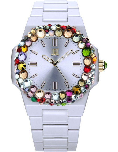 LIGHT TIME Mod. VELVET NAUTILUS - White Rainbow Strass-0