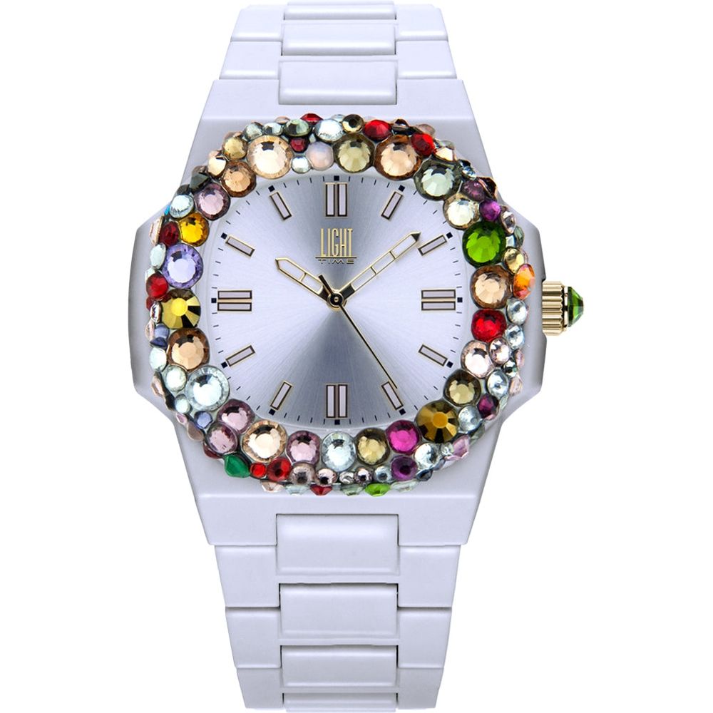 LIGHT TIME Mod. VELVET NAUTILUS - White Rainbow Strass-0