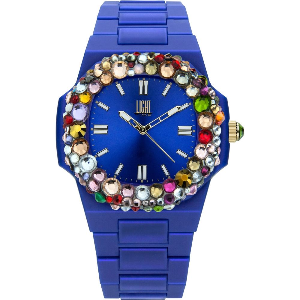 LIGHT TIME Mod. VELVET NAUTILUS - Blue Rainbow Strass-0