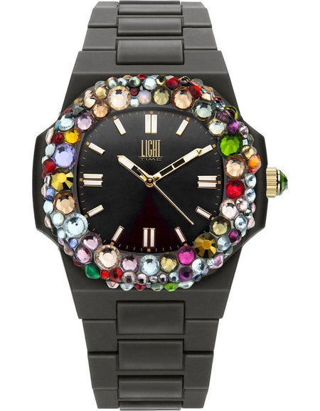 LIGHT TIME Mod. VELVET NAUTILUS - Black Rainbow Strass-0