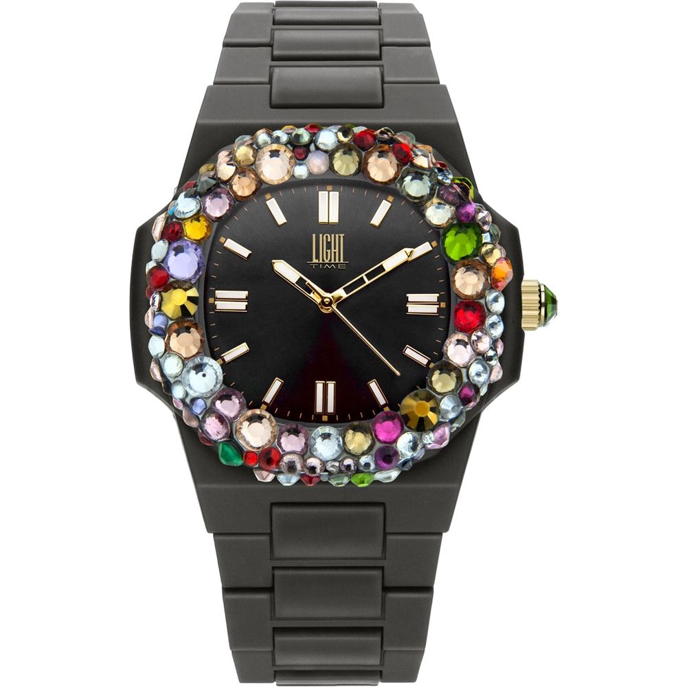 LIGHT TIME Mod. VELVET NAUTILUS - Black Rainbow Strass-0