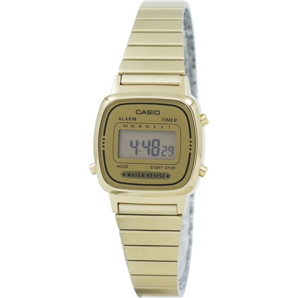 Casio Digital Stainless Steel Alarm Timer LA670WGA-9DF Women's Watch - A Luxurious Blend of Elegance and Functionality