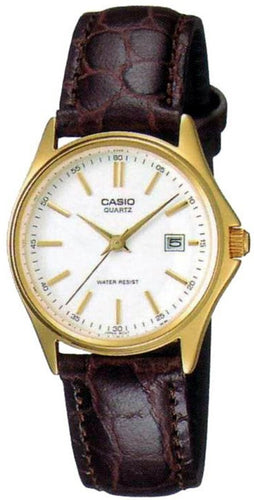 Load image into Gallery viewer, CASIO COLLECTION Mod. LADY DATE LEATHER - WHITE. GOLD INDEXES-0
