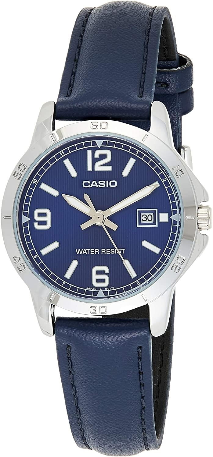CASIO COLLECTION Mod. LADY DATE. LEATHER - BLUE-0