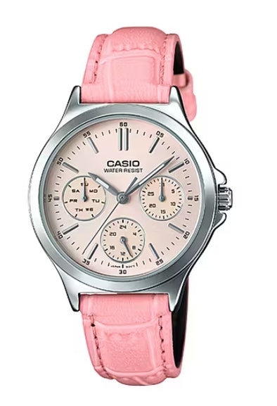 CASIO COLLECTION Mod. LADY MULTIFUNCTION. LEATHER - PINK-0