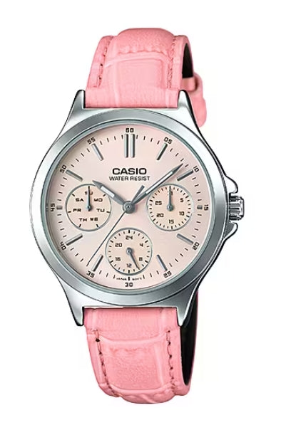 CASIO COLLECTION Mod. LADY MULTIFUNCTION. LEATHER - PINK-0