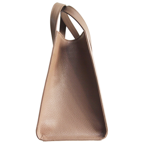 Load image into Gallery viewer, Large Pebbled Calf Leather Tote Taupe
