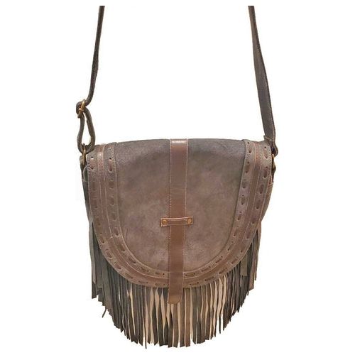 Load image into Gallery viewer, Leather Boho Fringe Suede Tassel Crossbody Bag with Adjustable
