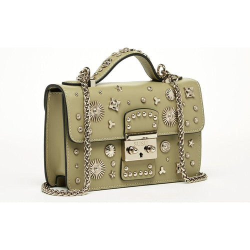 Load image into Gallery viewer, SUSU The Hollywood Leather Crossbody Bag in Sage Green
