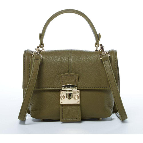 Load image into Gallery viewer, SUSU The Linda Leather Convertible Backpack Purse Olive Green

