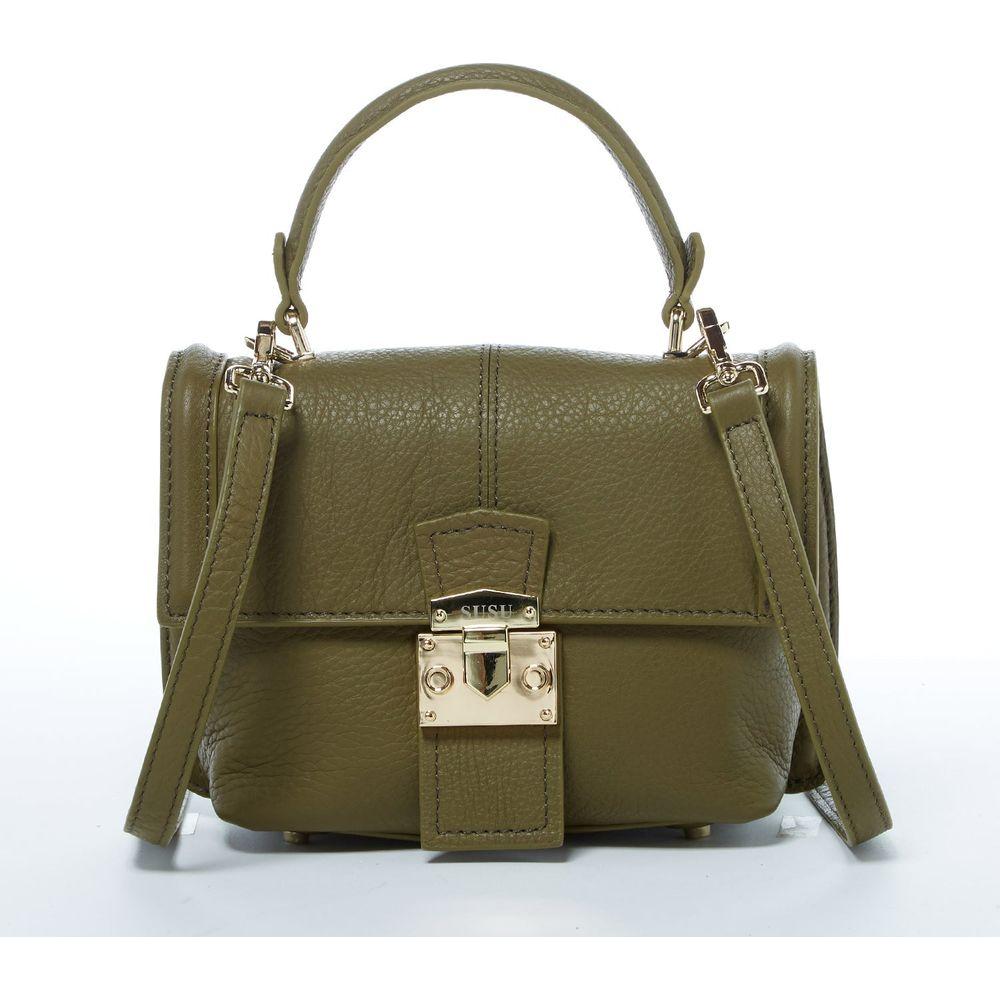 SUSU The Linda Leather Convertible Backpack Purse Olive Green