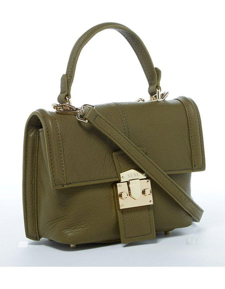 SUSU The Linda Leather Convertible Backpack Purse Olive Green
