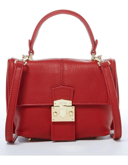SUSU The Linda Red Leather Backpack Purse