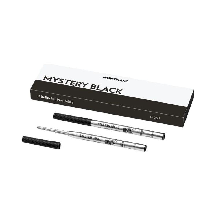 MONTBLANC Mod. MISTERY BLACK -  BALLPOINT PEN REFILLS - BROAD -2 PCS-0