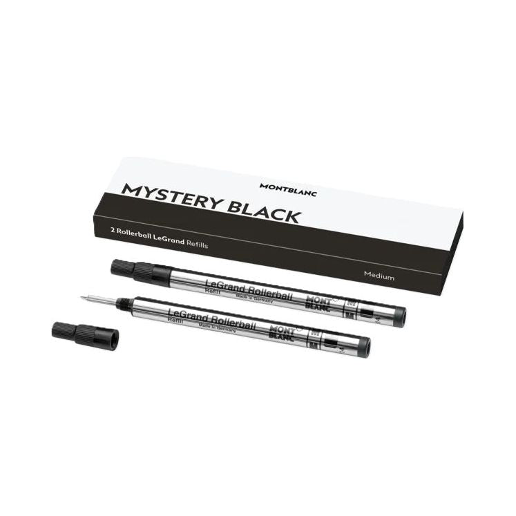 MONTBLANC Mod.  MISTERY BLACK - REFILLS  ROLLER BALL PEN - MEDIUM - 2PCS-0