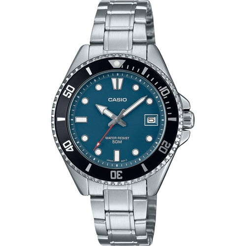 Load image into Gallery viewer, Casio Standard Analog Stainless Steel Blue Dial Quartz MDV-10D-2A1V Men&#39;s Watch - Timeless Sophistication
