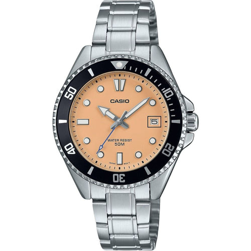 Load image into Gallery viewer, Casio Standard Analog Stainless Steel Salmon Dial Quartz MDV-10D-4A2V Men&#39;s Watch
