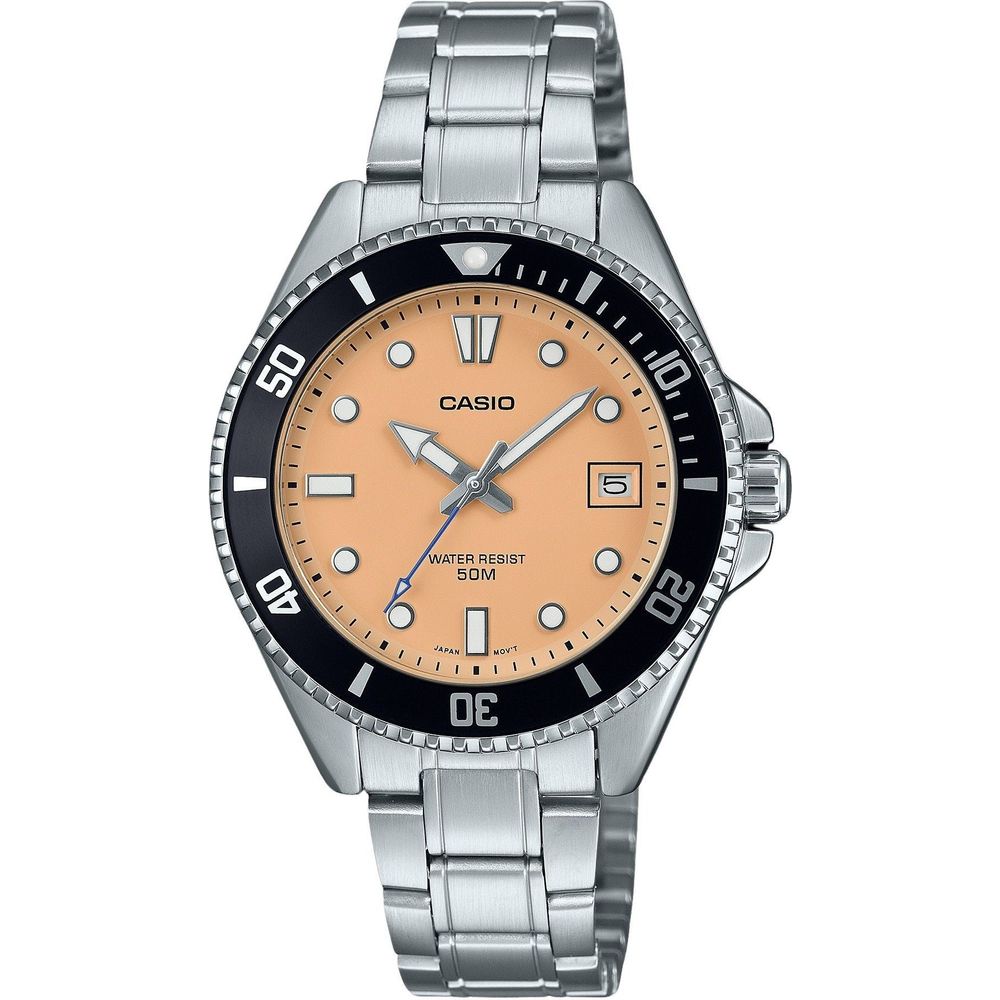 Casio Standard Analog Stainless Steel Salmon Dial Quartz MDV-10D-4A2V Men's Watch