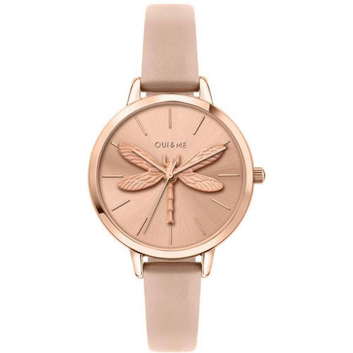 Load image into Gallery viewer, Oui &amp; Me Amourette Rose Gold Sunray Dial Leather Strap Women&#39;s Watch
