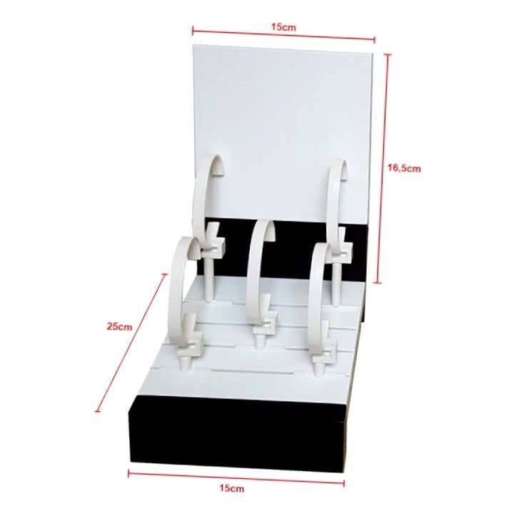 5 WATCHES DISPLAY 1 LEVEL 15X16.5 + 6 PLASTIC STANDS LACQUERED WOOD - MADE IN ITALY-0