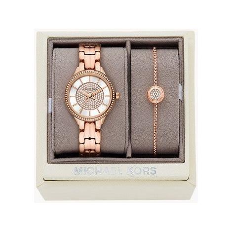 Michael Kors Women's Rose Gold Stainless Steel Mod. MK1039 Quartz Watch in White