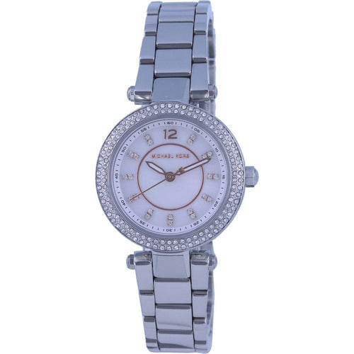 Load image into Gallery viewer, Michael Kors Mini Parker Crystal Accents Women&#39;s Watch - Silver Dial
