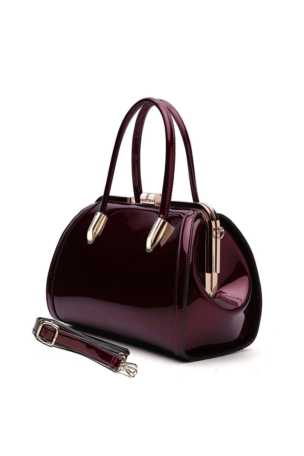 Marlene Patent Satchel Handbag