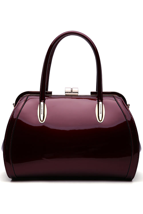 Marlene Patent Satchel Handbag