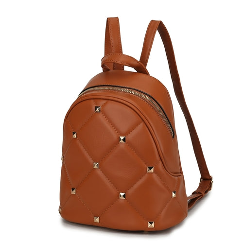 Load image into Gallery viewer, Hayden Quilted Vegan Leather with Studs Womens Backpack
