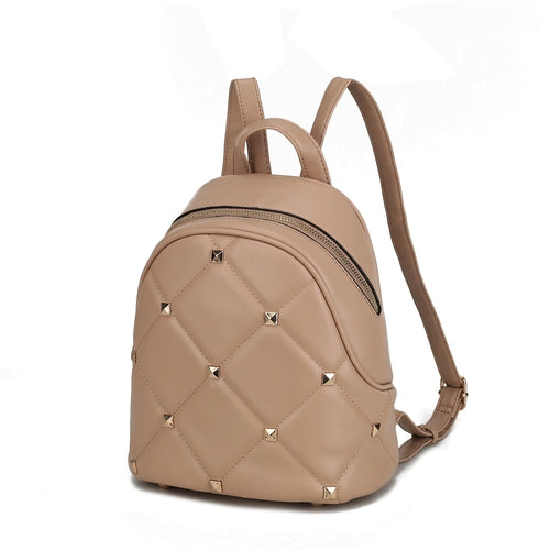 Load image into Gallery viewer, Hayden Quilted Vegan Leather with Studs Womens Backpack
