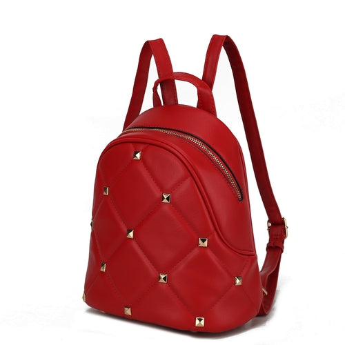 Load image into Gallery viewer, Hayden Quilted Vegan Leather with Studs Womens Backpack
