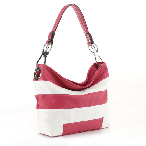 Load image into Gallery viewer, MKF Collection Emily Soft Vegan Leather Stripe Hobo Bag by Mia K
