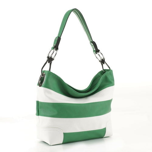 Load image into Gallery viewer, MKF Collection Emily Soft Vegan Leather Stripe Hobo Bag by Mia K
