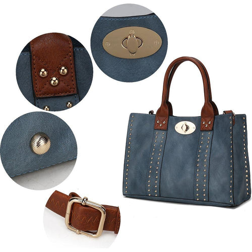 Load image into Gallery viewer, Elissa 3 pc Set Satchel Handbag with Pouch &amp; Coin Purse
