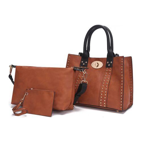 Load image into Gallery viewer, Elissa 3 pc Set Satchel Handbag with Pouch &amp; Coin Purse
