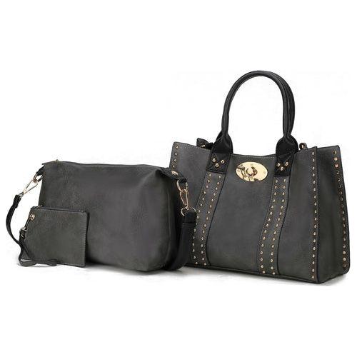 Load image into Gallery viewer, Elissa 3 pc Set Satchel Handbag with Pouch &amp; Coin Purse
