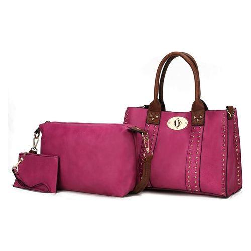 Load image into Gallery viewer, Elissa 3 pc Set Satchel Handbag with Pouch &amp; Coin Purse
