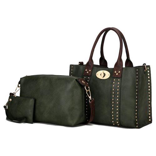 Load image into Gallery viewer, Elissa 3 pc Set Satchel Handbag with Pouch &amp; Coin Purse
