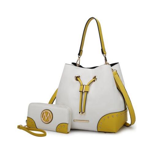 Load image into Gallery viewer, Candice Color Block Bucket Bag with matching Wallet
