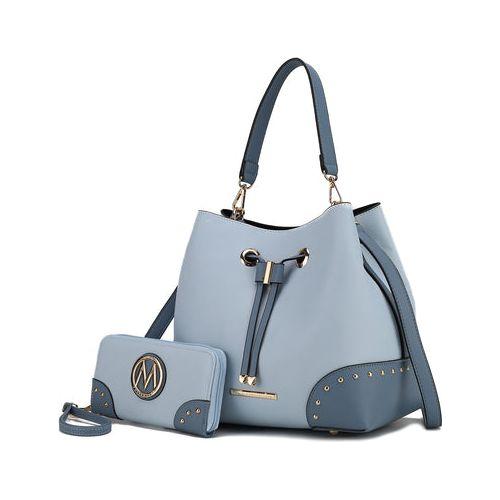 Load image into Gallery viewer, Candice Color Block Bucket Bag with matching Wallet
