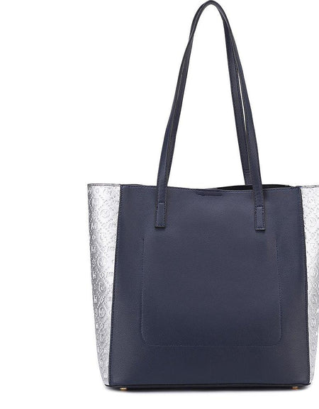 Mia K Leah Vegan Leather Color-Block Women Tote Bag