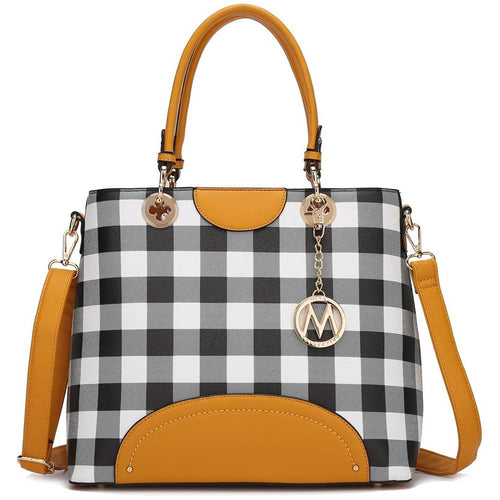 Load image into Gallery viewer, MKF Collection Gabriella Checkered Handbag With Wallet – A Statement of Elegance
