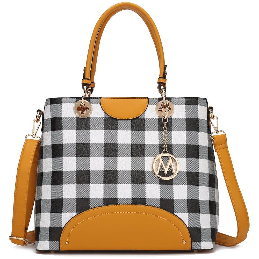 MKF Collection Gabriella Checkered Handbag With Wallet – A Statement of Elegance