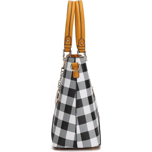 Load image into Gallery viewer, MKF Collection Gabriella Checkered Handbag With Wallet – A Statement of Elegance
