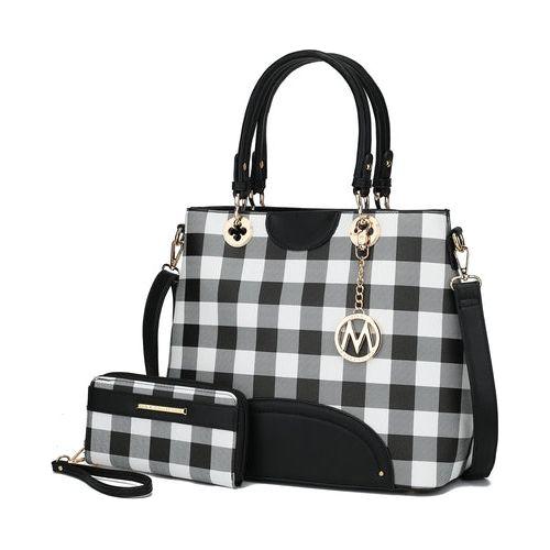 Load image into Gallery viewer, MKF Collection Gabriella Checkered Handbag With Wallet – A Statement of Elegance
